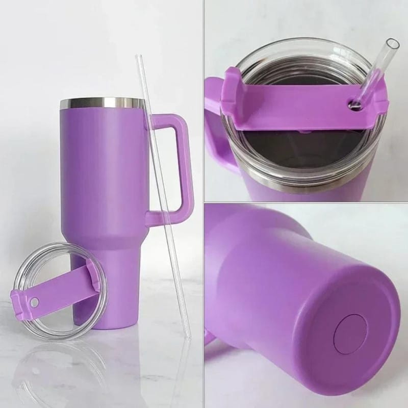 Premium Vacuum Tumbler with Handle – Hot & Cold Travel Mug