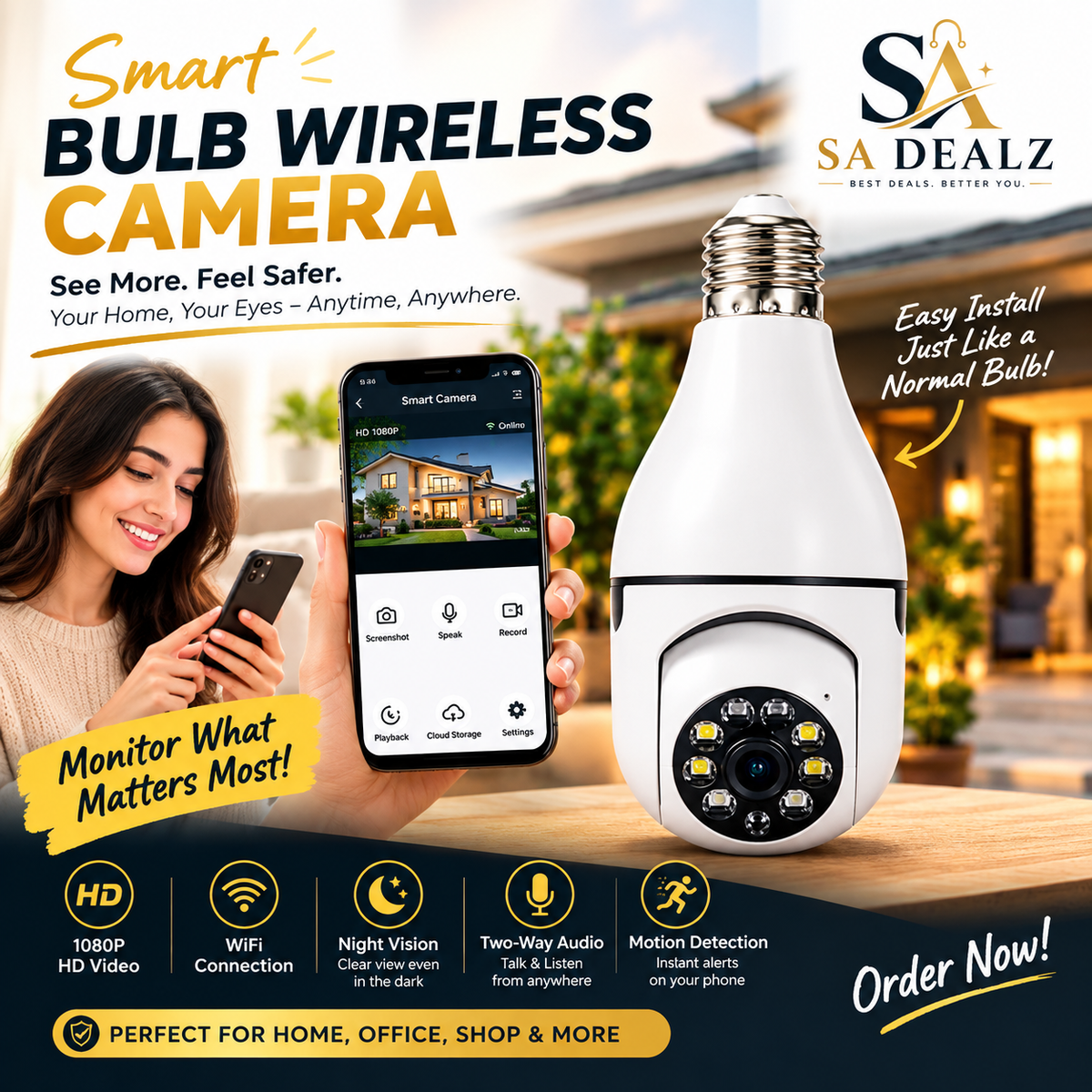 Wireless WIFI Light Bulb Camera-Security Camera