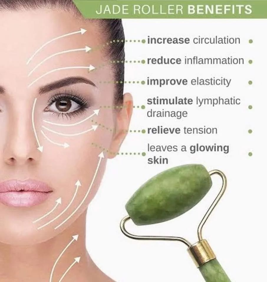 Jade Roller & Gua Sha Set – Natural Facial Massage & Skincare Tool