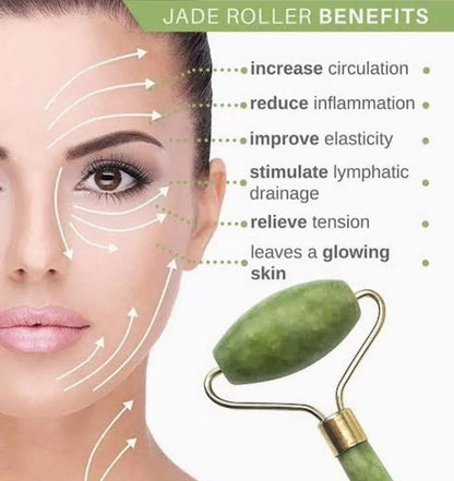 Jade Roller & Gua Sha Set – Natural Facial Massage & Skincare Tool