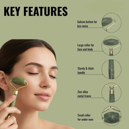 Jade Roller & Gua Sha Set – Natural Facial Massage & Skincare Tool