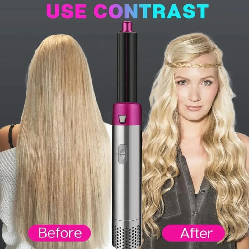 5 in 1 Hair Styler – Dryer, Straightener, Curler & Volumizer with 5 Attachments