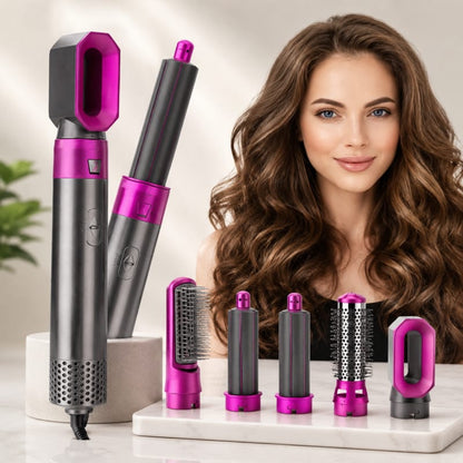 5 in 1 Hair Styler – Dryer, Straightener, Curler & Volumizer with 5 Attachments
