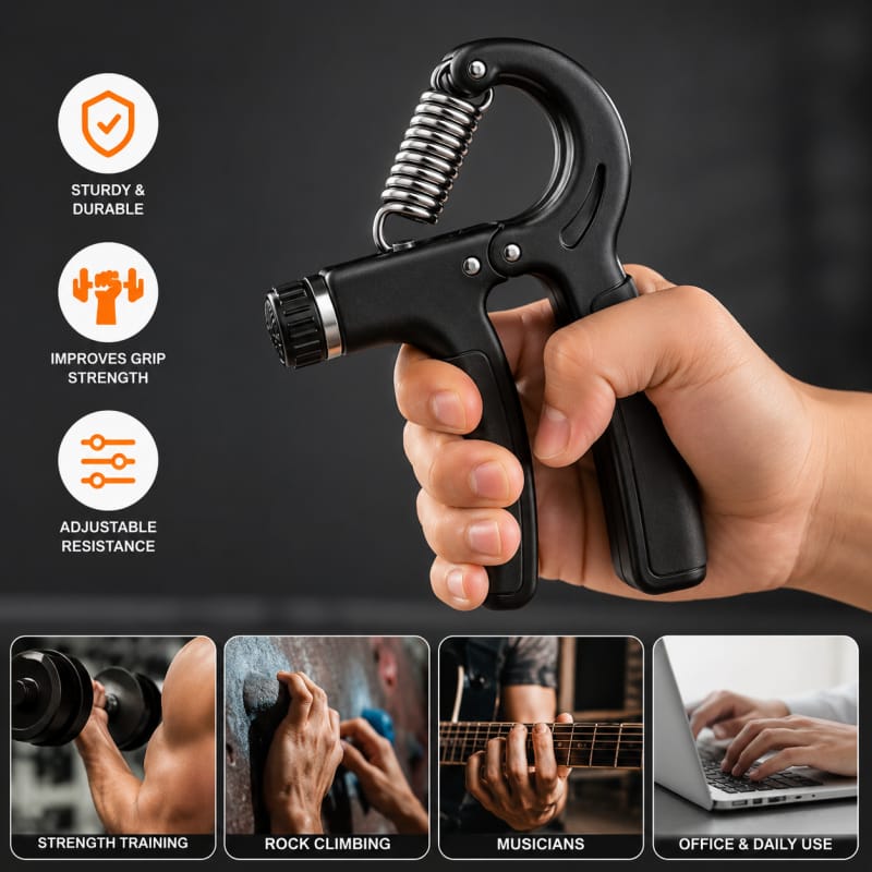 Adjustable Hand Gripper 5-60KG – Hand Grip Strengthener & Forearm Exerciser