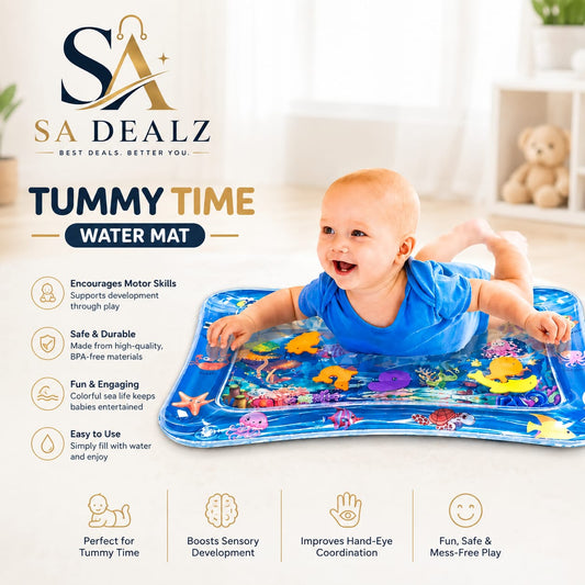 Baby Tummy Time Water Mat – Inflatable Sensory Play Mat for Babies