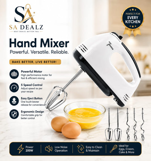 200W Hand Mixer – Powerful Mixing Made Easy!