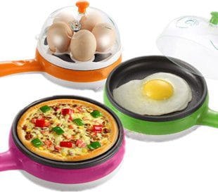 2-in-1 Egg Cooker – Boil & Fry Eggs Easily! Non-stick frying pan, egg-boiling section, and quick-heating design