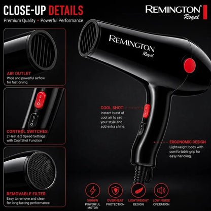 Remington Royal S-6004 Hair Dryer – 5000W Powerful & Fast Drying