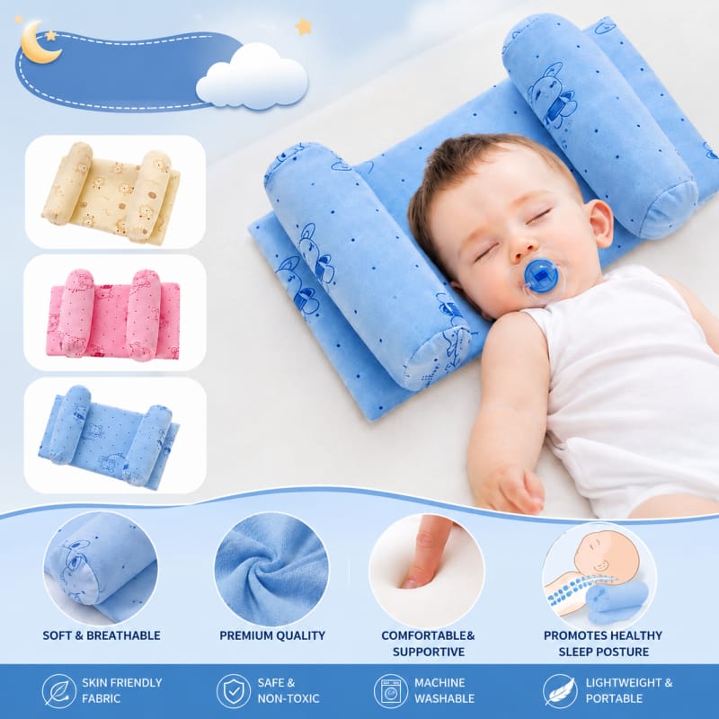 Baby Pillow for Newborns & Infants – Soft, Breathable Head & Neck Support Pillow