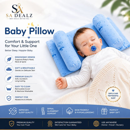 Baby Pillow for Newborns & Infants – Soft, Breathable Head & Neck Support Pillow
