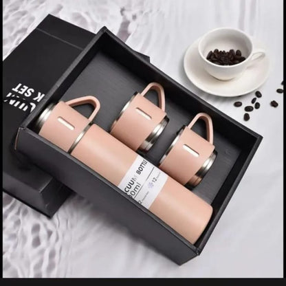 Premium Vacuum Flask Set with 2 Cups – Hot & Cold Drink Set