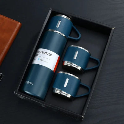 Premium Vacuum Flask Set with 2 Cups – Hot & Cold Drink Set